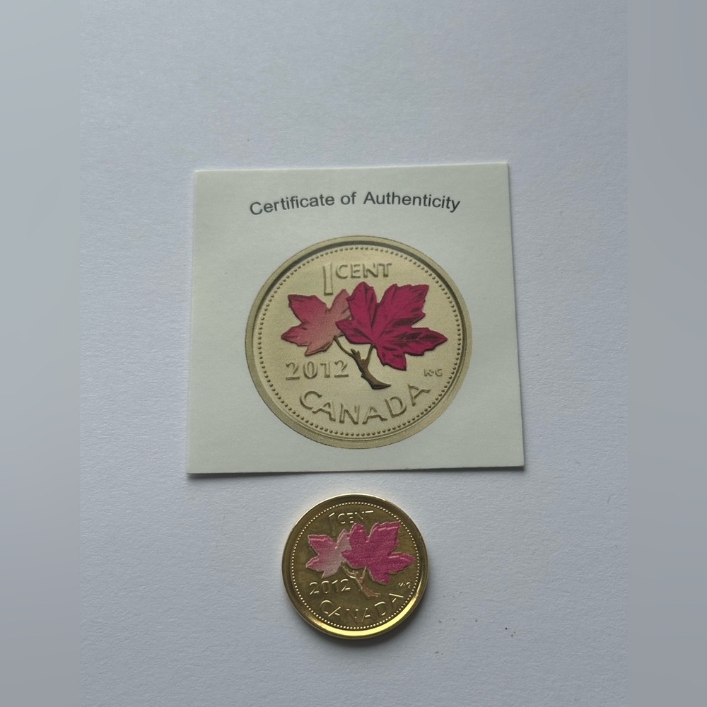 Canada 2012 Gold Plated One Cent Coin